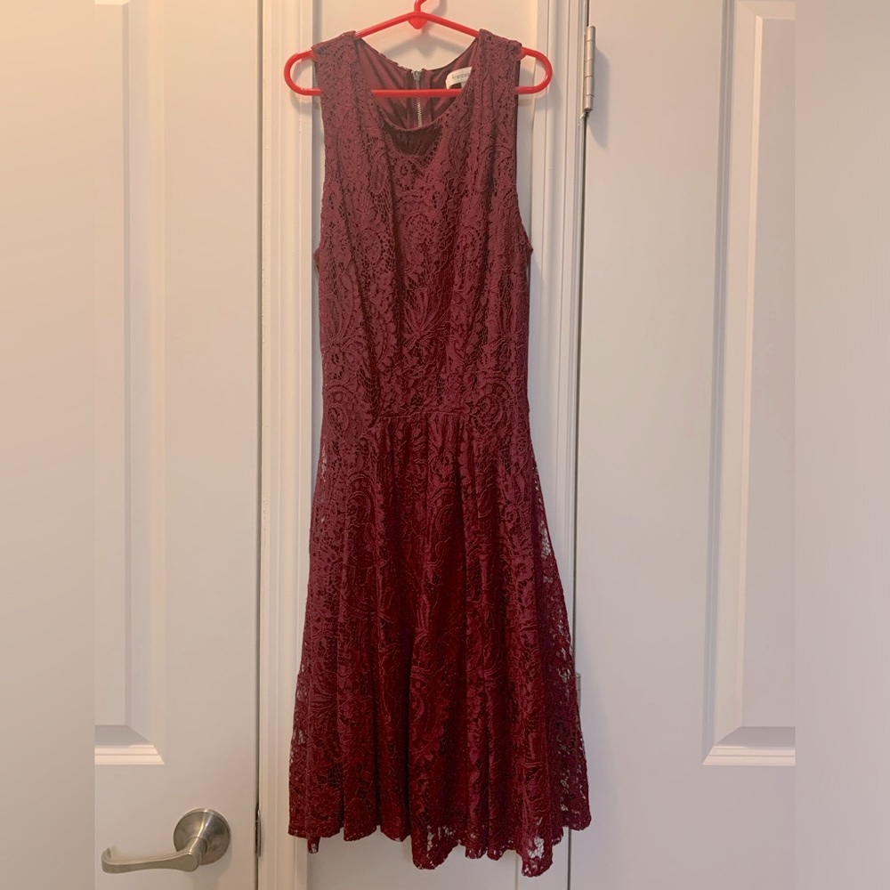 Francesca’s red/maroon lace dress